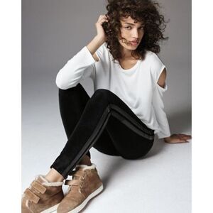 Nwt rag & bone | Mito Skinny Velvet Pants with Leather Strips